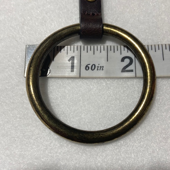 Coldwater Creek Skinny Belt. Brown Man Made Materials. With Brass Tone Rivets - Picture 6 of 8